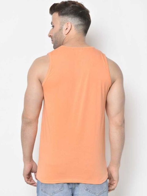 Woostro Pure Combed Cotton Gym Vest RS26 PLAIN RUST - Image 4