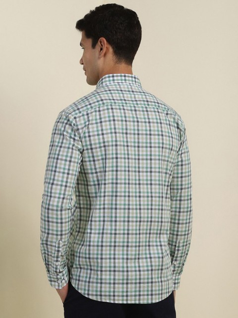 Allen Solly Men Spread Collar Gingham Checked Cotton Casual Shirt - Image 4