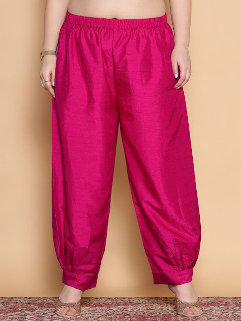 LetsDressUp Women Loose Fit Silk Afghani Salwar