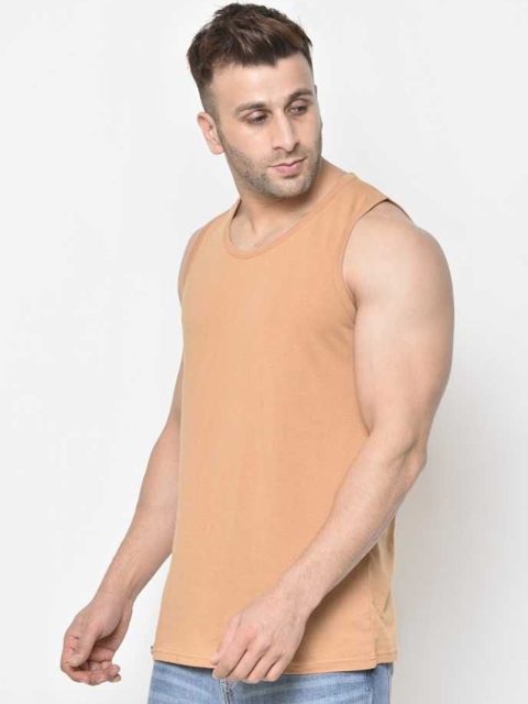 Woostro Pure Combed Cotton Gym Vest RS26 PLAIN RUST - Image 3