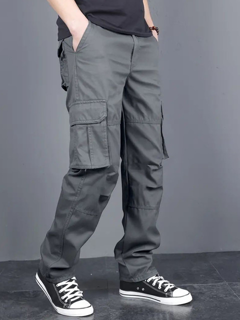 STI Men Classic Loose Fit Mid-Rise Pure Cotton Cargos Trouser - Image 2