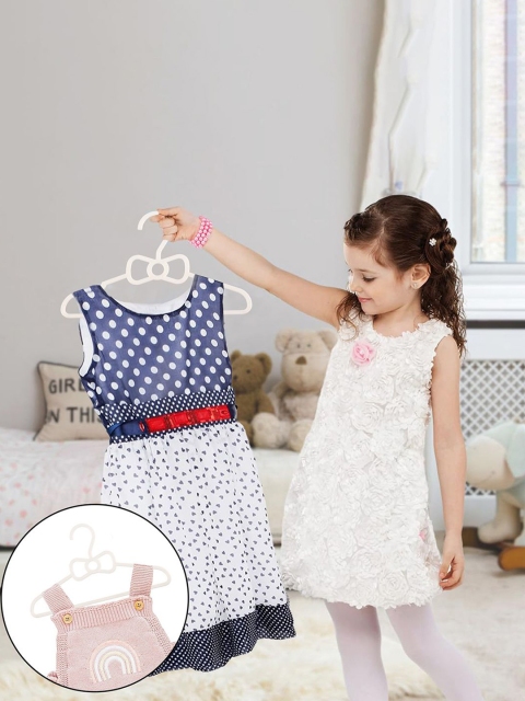 Kuber Industries Blue & White 10 Pieces SmallBaby Hangers For Clothes Hanging For Wardrobe - Image 3
