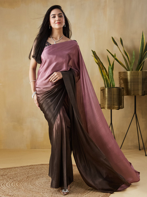 RACHNA Women Ombre Satin Ready to Wear Saree