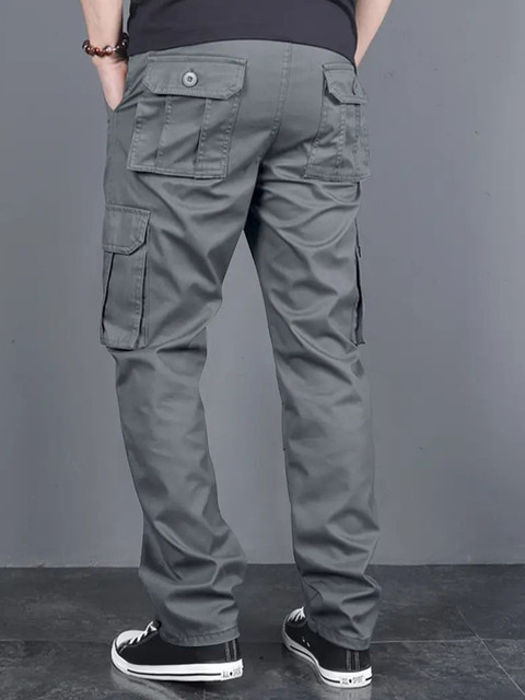 STI Men Classic Loose Fit Mid-Rise Pure Cotton Cargos Trouser - Image 3