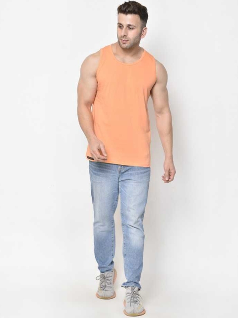 Woostro Pure Combed Cotton Gym Vest RS26 PLAIN RUST - Image 5