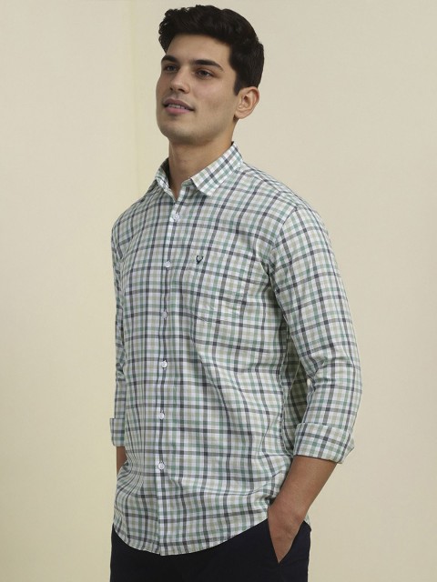 Allen Solly Men Spread Collar Gingham Checked Cotton Casual Shirt - Image 3