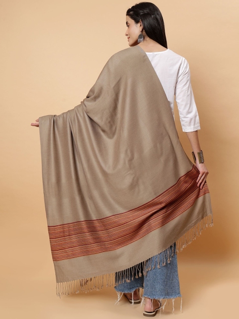Moda Chales Striped Woven Design Woolen Shawl - Image 4