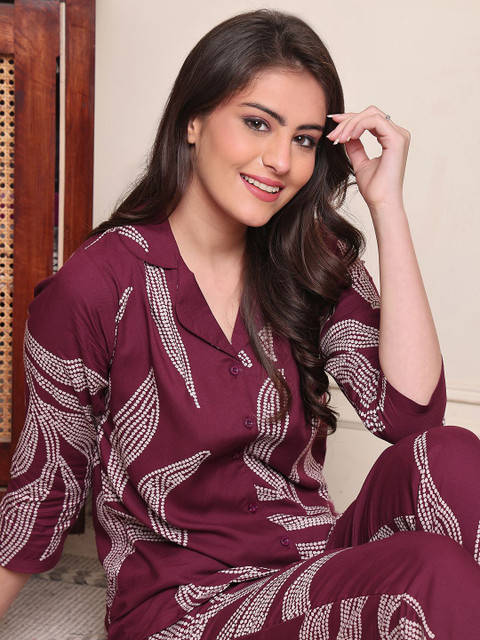 Claura Women Printed Night suit - Image 2