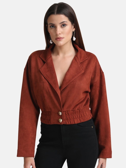 Kazo Women Lapel Collar Solid Casual Tailored Jacket