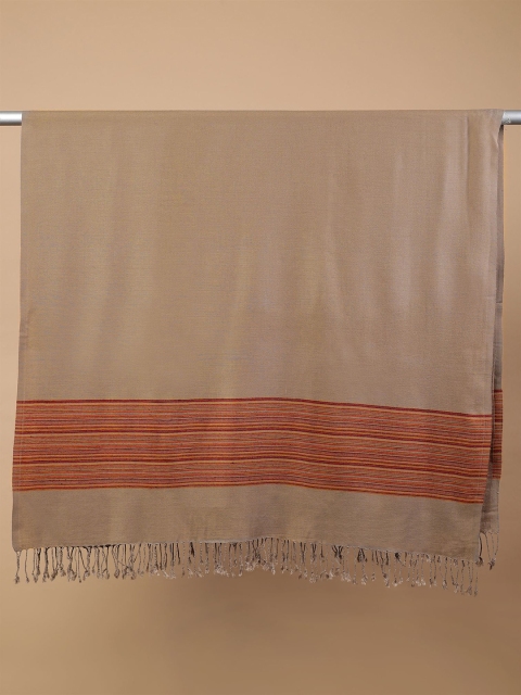Moda Chales Striped Woven Design Woolen Shawl - Image 7