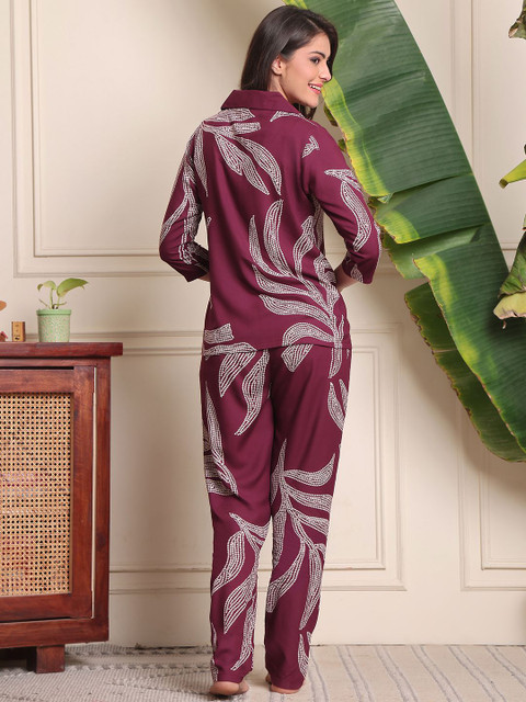 Claura Women Printed Night suit - Image 5
