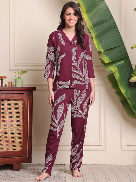 Claura Women Printed Night suit - Image 3