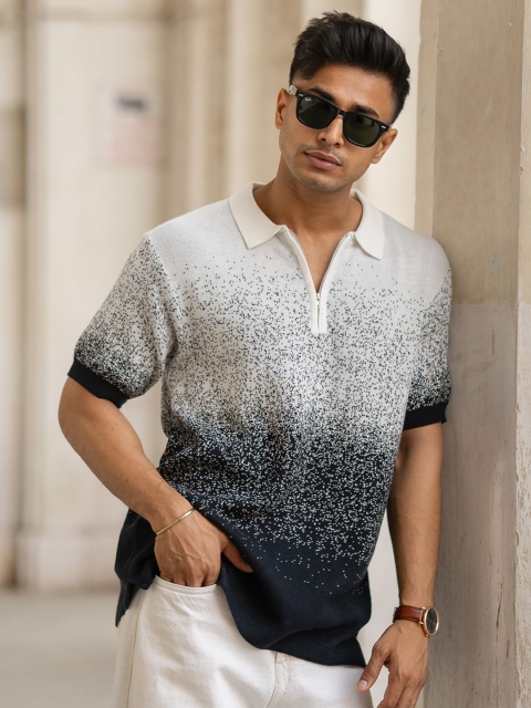 Powerlook Men Regular Fit Abstract Printed Polo Collar Cotton T-shirt - Image 6