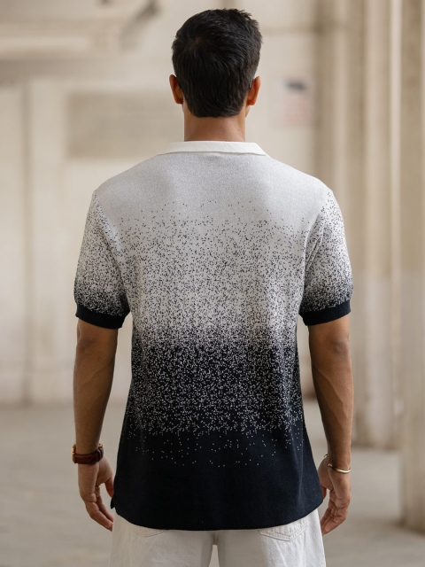 Powerlook Men Regular Fit Abstract Printed Polo Collar Cotton T-shirt - Image 4