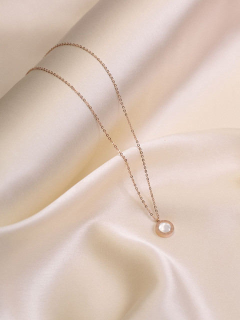 ARTKLIM Gold-Plated Artificial Stones Studded Minimal Pendant