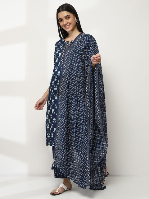 Rangriti Chevron Printed Cotton Dupatta