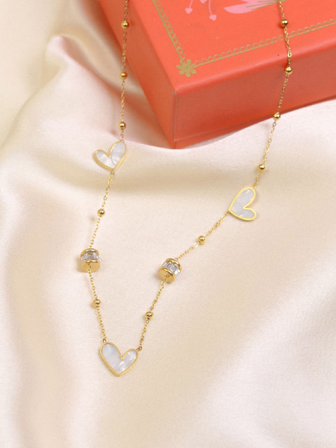 ARTKLIM Gold-Plated Heart Shaped Minimal Necklace
