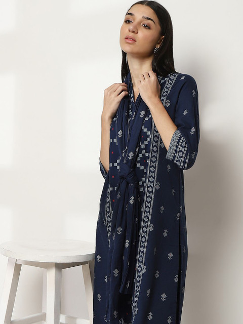 Rangriti Floral Printed Cotton Dupatta - Image 5