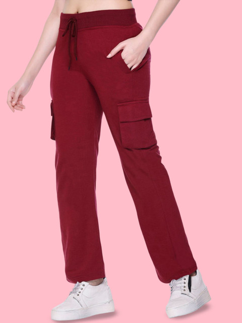 White Moon Women Regular Fit Mid Rise Joggers Track Pants - Image 3
