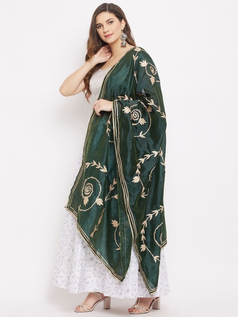 Clora Creation Floral Embroidered Dupatta With Gotta Patti - Image 3