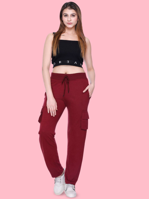 White Moon Women Regular Fit Mid Rise Joggers Track Pants - Image 5