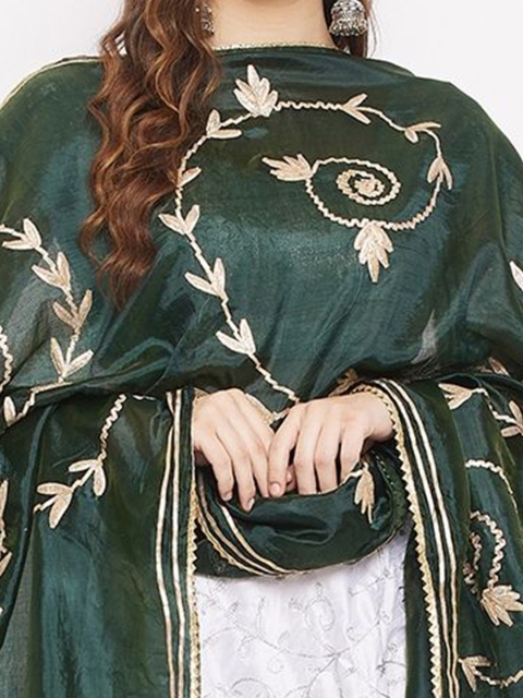 Clora Creation Floral Embroidered Dupatta With Gotta Patti - Image 2