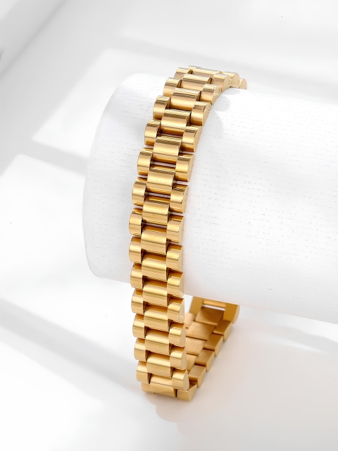KARISHMA KREATIONS Unisex Stainless Steel Gold-Plated Bangle-Style Bracelet