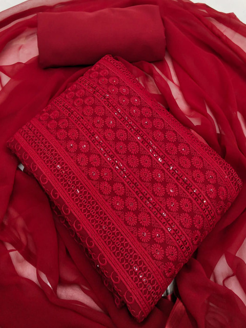 SWARNGANGA TEX Floral Embroidered Unstitched Dress Material