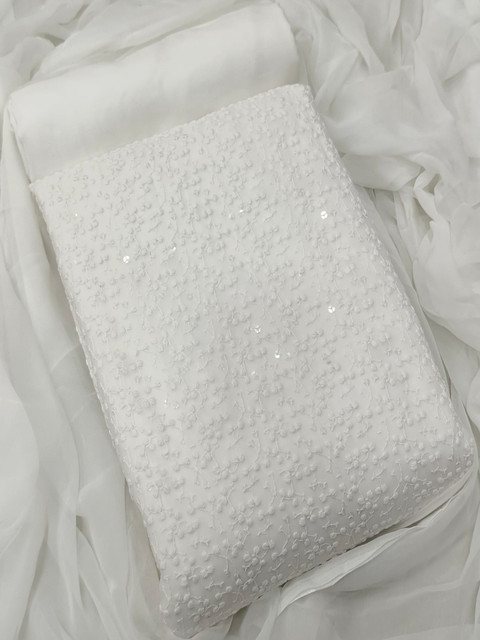 SWARNGANGA TEX Floral Embroidered Sequinned Unstitched Dress Material