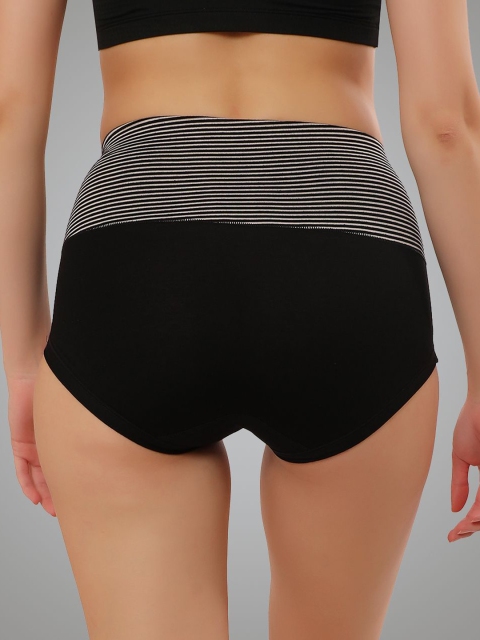 Bella Voste Women High-Rise Striped Anti Bacterial Hipster Brief - Image 4