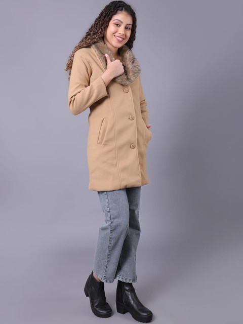 MTR-FELLAMO Women Regular Fit Shawl Collar Single Breasted Trench Coat - Image 3