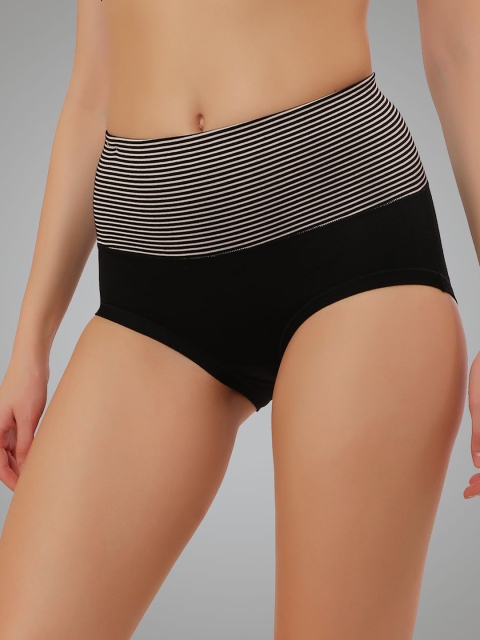 Bella Voste Women High-Rise Striped Anti Bacterial Hipster Brief - Image 3