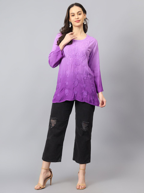 NAZAQAT ETHNIC INDIA Ethnic Motifs Embroidered Thread Work Thread Work Kurti - Image 6