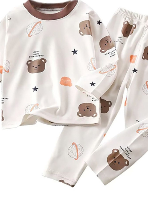 Bold N Elegant Kids Printed Long Sleeves Pure Cotton T-Shirt With Trouser - Image 4