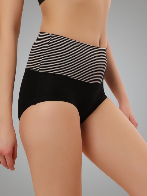 Bella Voste Women High-Rise Striped Anti Bacterial Hipster Brief - Image 2