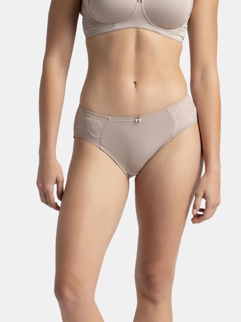 Jockey Full Coverage Soft Touch Microfiber Elastane Hipster with Lace Styling-1874