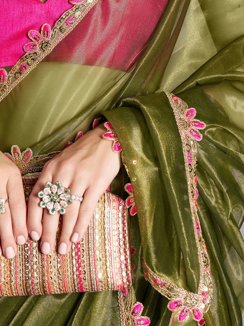 Kalista Sequinned Organza Saree - Image 6