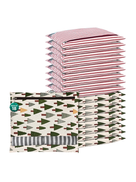 Kuber Industries Green 18 Pcs Regular Clothes Storage Single Packing Bag Drawer Organiser