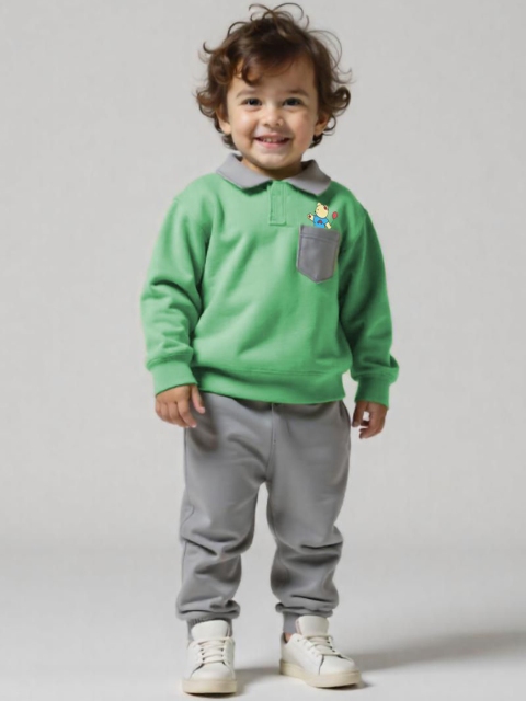 BAESD Kids Printed Long Sleeves Pure Cotton Sweatshirt With Jogger