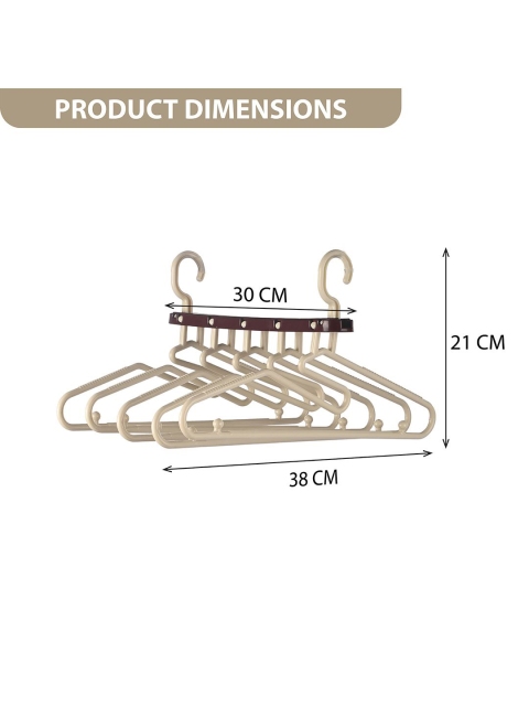 Kuber Industries Brown & Cream Colored Pack Of 2 Foldable 5 in 1 Hangers For Wardrobe - Image 6