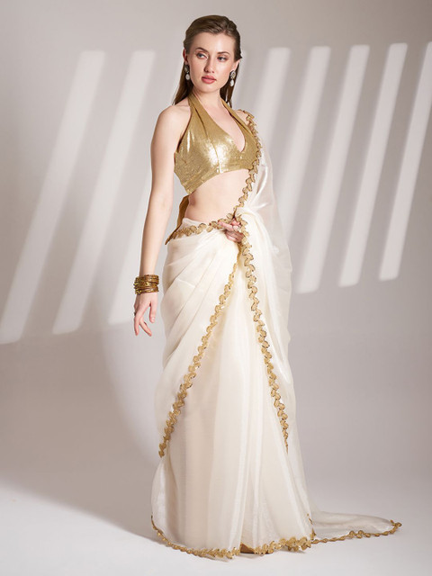 Kalista Sequinned Organza Saree - Image 2