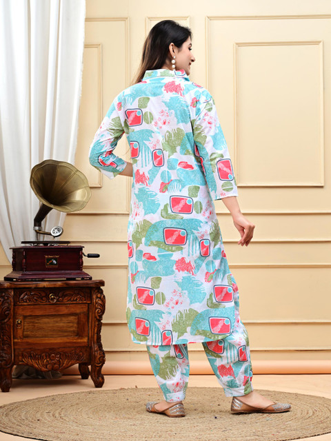 DSS FASHION Women Floral Embroidered Regular Thread Work Pure Cotton Kurta with Patiala - Image 5