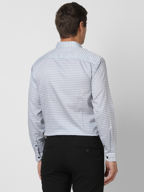 V Dot Men Spread Collar Geometric Printed Cotton Formal Shirt - Image 4