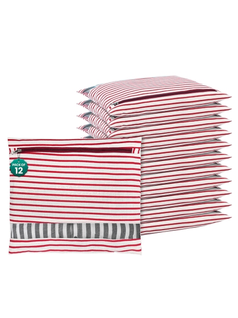 Kuber Industries Maroon 12 Pcs Regular Clothes Storage Single Packing Bag DrawerOrganiser