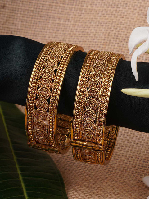 Anouk Set Of 2 Intricate Designer 24CT Gold-Plated Bangles