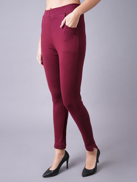Valles365 by S.C. Women Pack Of 2 Ankle Length Cotton Leggings with Pocket - Image 3