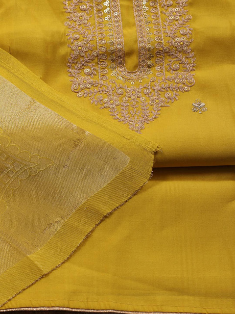 Meena Bazaar Embroidered Art Silk Unstitched Dress Material - Image 6