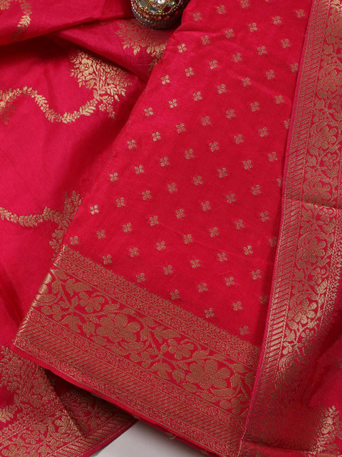 Meena Bazaar Embroidered Art Silk Unstitched Dress Material - Image 2