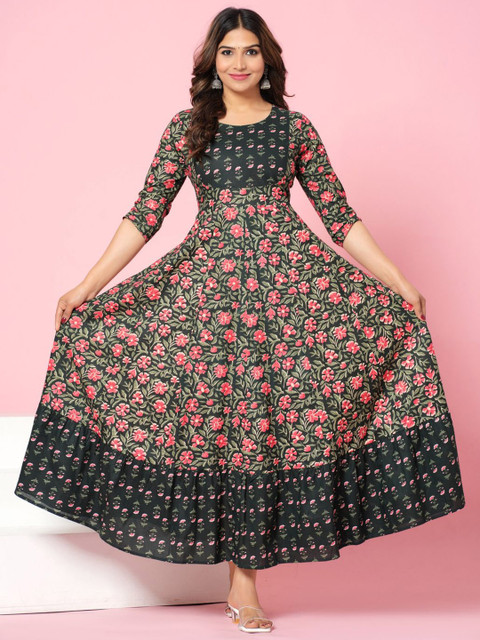 Da Vastraagaar Floral Printed Round Neck Anarkali Kurta - Image 6