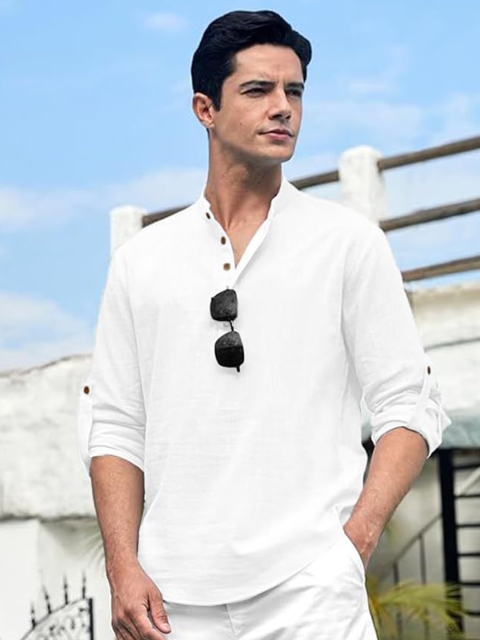 Vida Loca Band Collar Cotton Straight Kurta